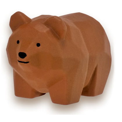 Wood carving artist Seiji Kawasaki Wood Carving Animals Mascot Figure [1.Brown bear]