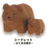 Wood carving artist Seiji Kawasaki Wood Carving Animals Mascot Figure [7.Secret: Higuma's parent and child]