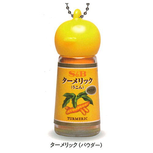 S & B Foods Co., Ltd. SPICE & HERB Miniature Key Chain [2.Turmeric (powder)]