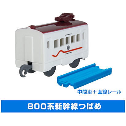 Capsule Plarail Gurutto Tropical! Train journey [5.800 Series Shinkansen Tsubame (Intermediate vehicle) + Straight rail]