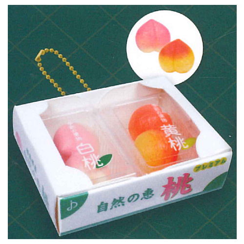 Punitto Packed Fruit Mascot Ball Chain Part.6 [4.Peach (White peach & Yellow peach)]