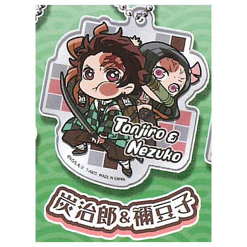 Pita! Deforme Kimetsu no Yaiba 1-2MIX acrylic key chain [5.Tanjirou & Nezuko]