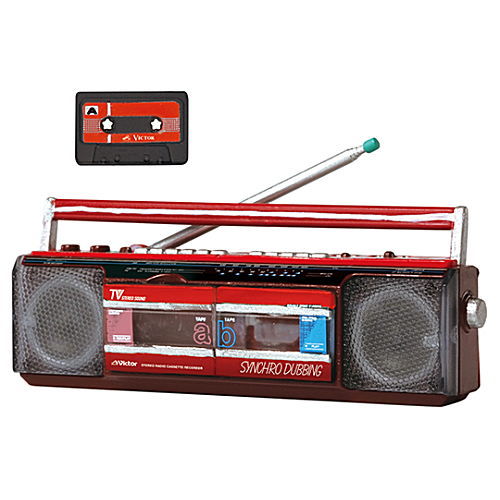 Victor Historical Miniature Collection [4.Stereo double cassette BOOM cassette tape red]