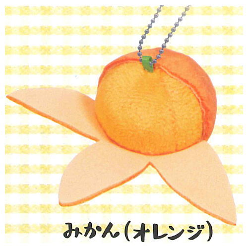 Fukafuka Fruit Plush Ball chain [3.Orange (orange)]