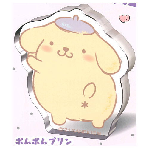 Sanrio Characters Upright! Acrylic mascot [1.Pompompurin]