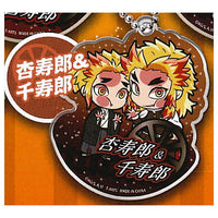 Pita! Deforme Kimetsu no Yaiba Mugen Train acrylic key chain [8.Kyojuro & Senjuro]