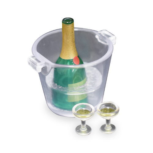 CHAMPAGNE TOWER [3.Wine Bottle (Green) & Wine Cooler]