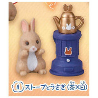 Ouchidenonbiri Nukunuku Rabbit [4.Stove and Rabbit (brown x white)]