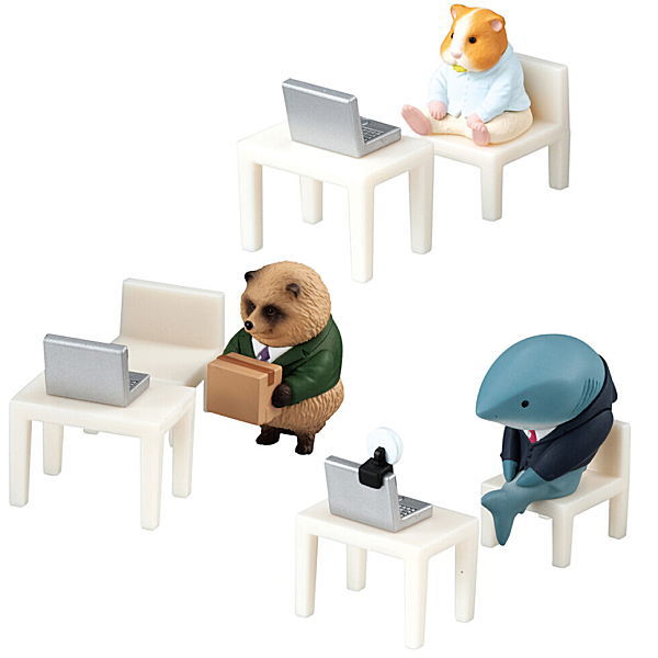 Telework no ura Part.2 [Assorted 3 type set (1.Mogumogu Time Guinea Pig/4.Takuhaigakiteshimatta Raccoon dog/5.Sukoshidemomoritai Shark)]