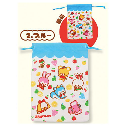 Ochame Friends Retro Kinchaku Pouch [2.Blue]