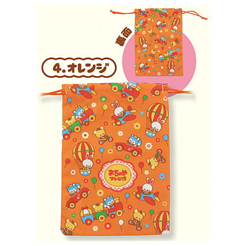 Ochame Friends Retro Kinchaku Pouch [4.Orange]