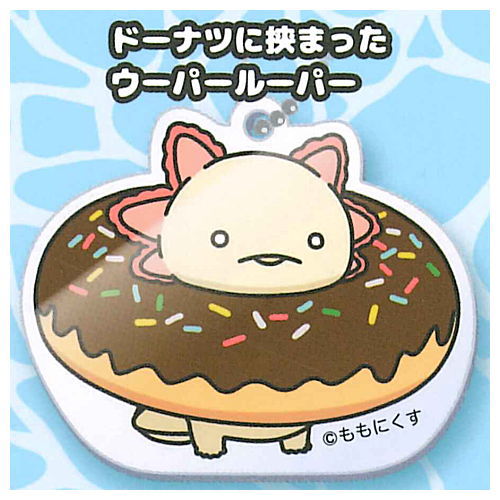 Life is Axolotl Acrylic Ball Chain [3.Donuts ni hasamatta Axolotl]