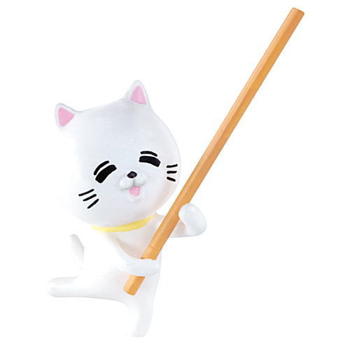 Cat figure collection with precious sticks [2.Happy stick cat]