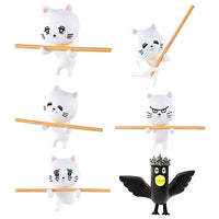 Cat figure collection with precious sticks [Normal 6 type set(Rare Item is NOT including)]