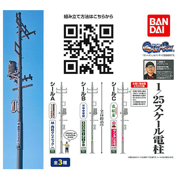 1/25 scale utility pole [All 3 type set(Full Complete)]