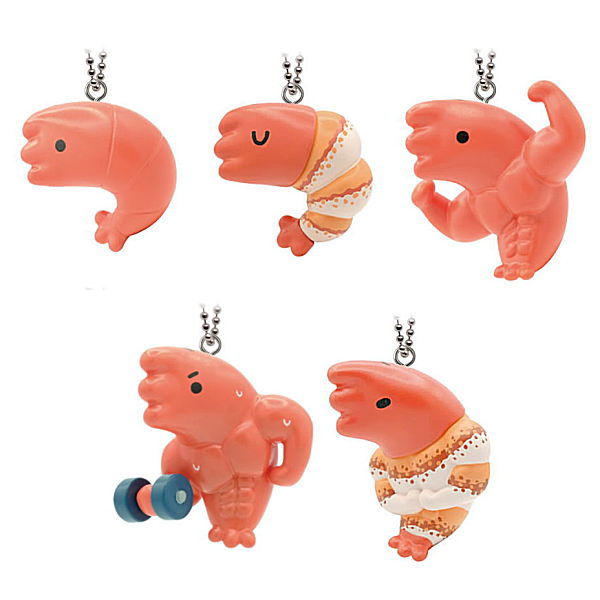 Mukimuki Shrimp Mascot Ball Chain [Normal 5 type set(Secret are NOT including)]