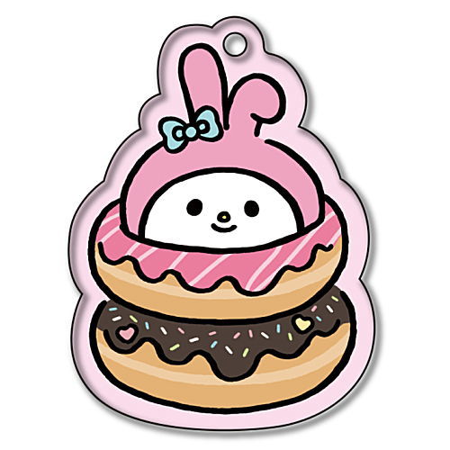 Nagano x Sanrio Characters Mogumogu Acrylic Keychain [4.My melody]