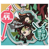 Pita! Deforme Kimetsu no Yaiba Ninmushuppatsu Acrylic key chain [1.Tanjirou & Nezuko]