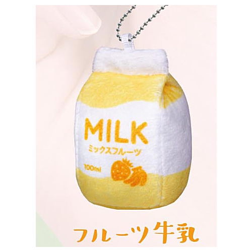 Milk carton plush ball chain [5.Fruit milk]
