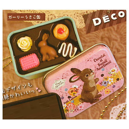 Real! Canned chocolate & cookie mascot DECORER [4.Girly rabbit can]