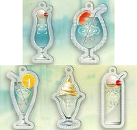 Showa Roman Series Retro Jun-Kissa Glass Acrylic Charm [All 5 type set(Full Complete)]