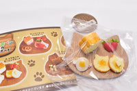 Nyanko bread on wood board [1.White cat breakfast set]