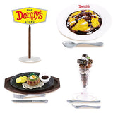 Denny's Restaurant Miniature Collection [Assorted 4 type set (1.Denny's Sign Tower/2.Toro-ri Egg and cheese omelet rice/3.All Beef hamburger oroshi sauce/5.DEVIL'S Brownie Sunday)]