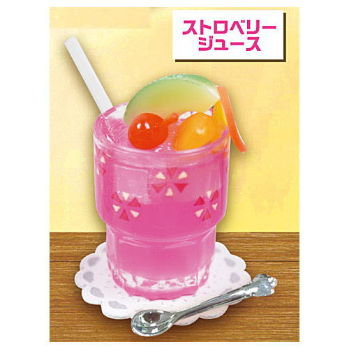 Super real! Retro glass drink mascot [5.Strawberry juice]