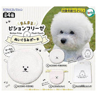 Manmaru Bichon Frise plush toy pouch [All 4 type set (Full Complete)]