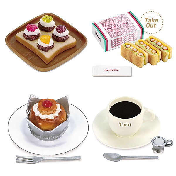 Jun-Kissa Miniature collection vol.3 Tokai Edition [Assorted 4 type set (1.Chantilly Rouge Special/3.Coffee/4.Fried shrimp sandwich/5.Savarin)]