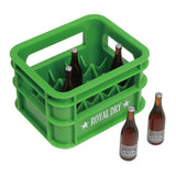 Beer case and trolley [3.Beer case (green) with 5 beer bottles]