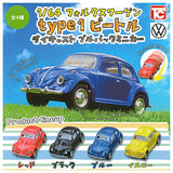 1/64 Volkswagen VW type1 Beetle Diecast Pullback Mini Car [All 4 type set (Full Complete)]