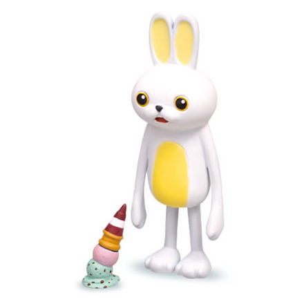 Subetegaoshimaininatta Rabbit mascot figure [6.White rabbit and double ice cream]