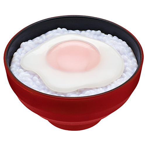 Ikura & Tamagokakegohan light [2.Hanjukutamago (red bowl)]
