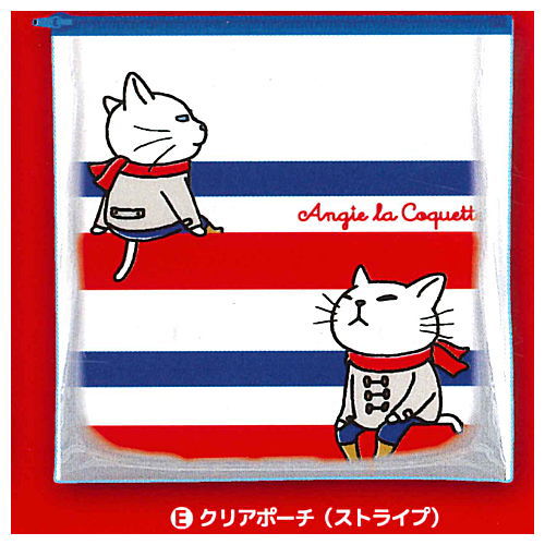 Angie La Coquette Fashionable clear pouch [5.stripe]