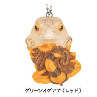 Green iguana, giant gecko and tokay gecko mascot ball chain [2.Green iguana (red)]