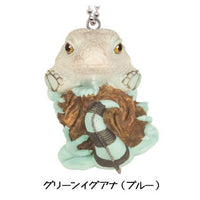 Green iguana, giant gecko and tokay gecko mascot ball chain [3.Green iguana (blue)]