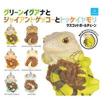 Green iguana, giant gecko and tokay gecko mascot ball chain [All 6 type set (Full Complete)]