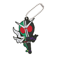 Futo Tantei Capsule Rubber Mascot [8.Kamen Rider W CycloneJoker (A)]