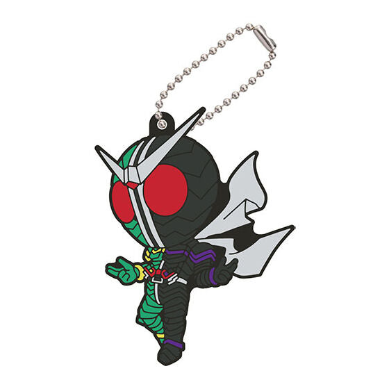 Futo Tantei Capsule Rubber Mascot [9.Kamen Rider W CycloneJoker (B)]
