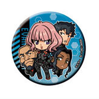 Gashapon kuji Evangelion Assort 04 [16.C award: Can Badge Midori Kitakami & Koji Takao & Sumire Nagara & Hideki Tama]