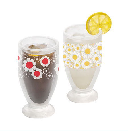 Aderia Retro Miniature Collection [3.Glass with stand 320: Coke x Lemon squash set Hanamawashi / Hanazakari]