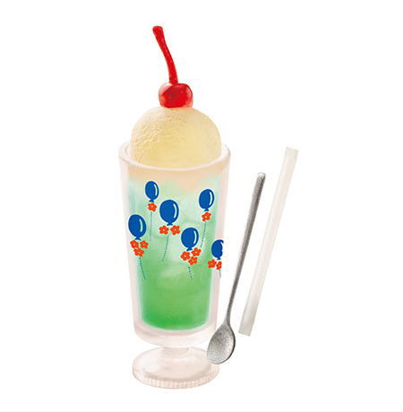 Aderia Retro Miniature Collection [6.Glass with legs: Cream soda (green) Balloons]