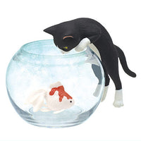 Cat and Goldfish [3.Hachiware cat and goldfish (red on white)]