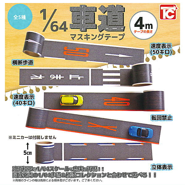 1/64 scale roadway masking tape [All 5 type set(Full Complete)]