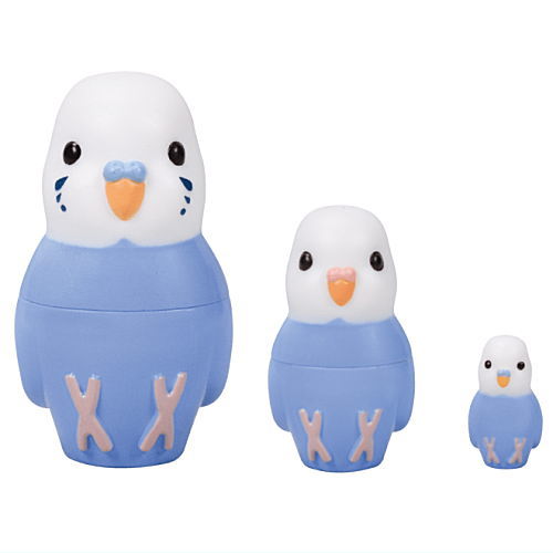 Parakeet matryoshka [2.Parakeet (white x blue)]