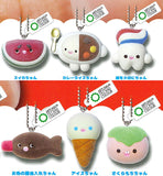 Art Univ Technicolour aska.Fluffy flocky ball chain mascot [All 6 type set(Full Complete)]