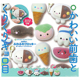 Art Univ Technicolour aska.Fluffy flocky ball chain mascot [All 6 type set(Full Complete)]