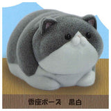 Ushihito's Pocha Pocha Cat-sama Flocky Figure [6.Kouza pose Black andWwhite]