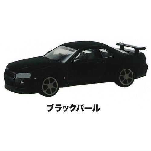 1/64 scale minicar MONO COLLECTION NISSAN SKYLINE GT-RV spec II R34 [2.Black pearl]